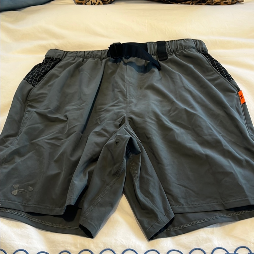 Under Armour Gray Athletic Shorts with Elastic Waistband
